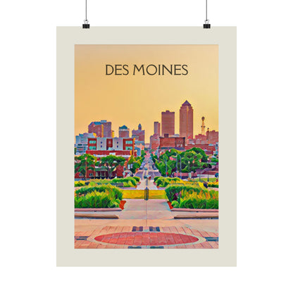 Des Moines Iowa City Painting Poster