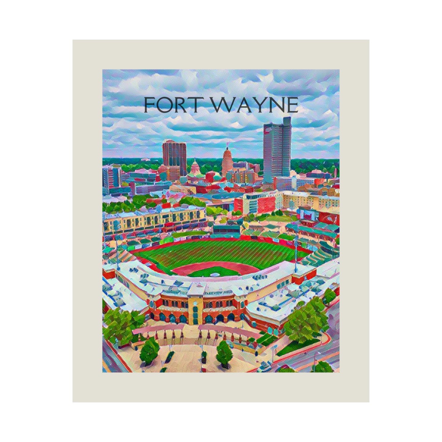 Fort Wayne Indiana City Painting Poster