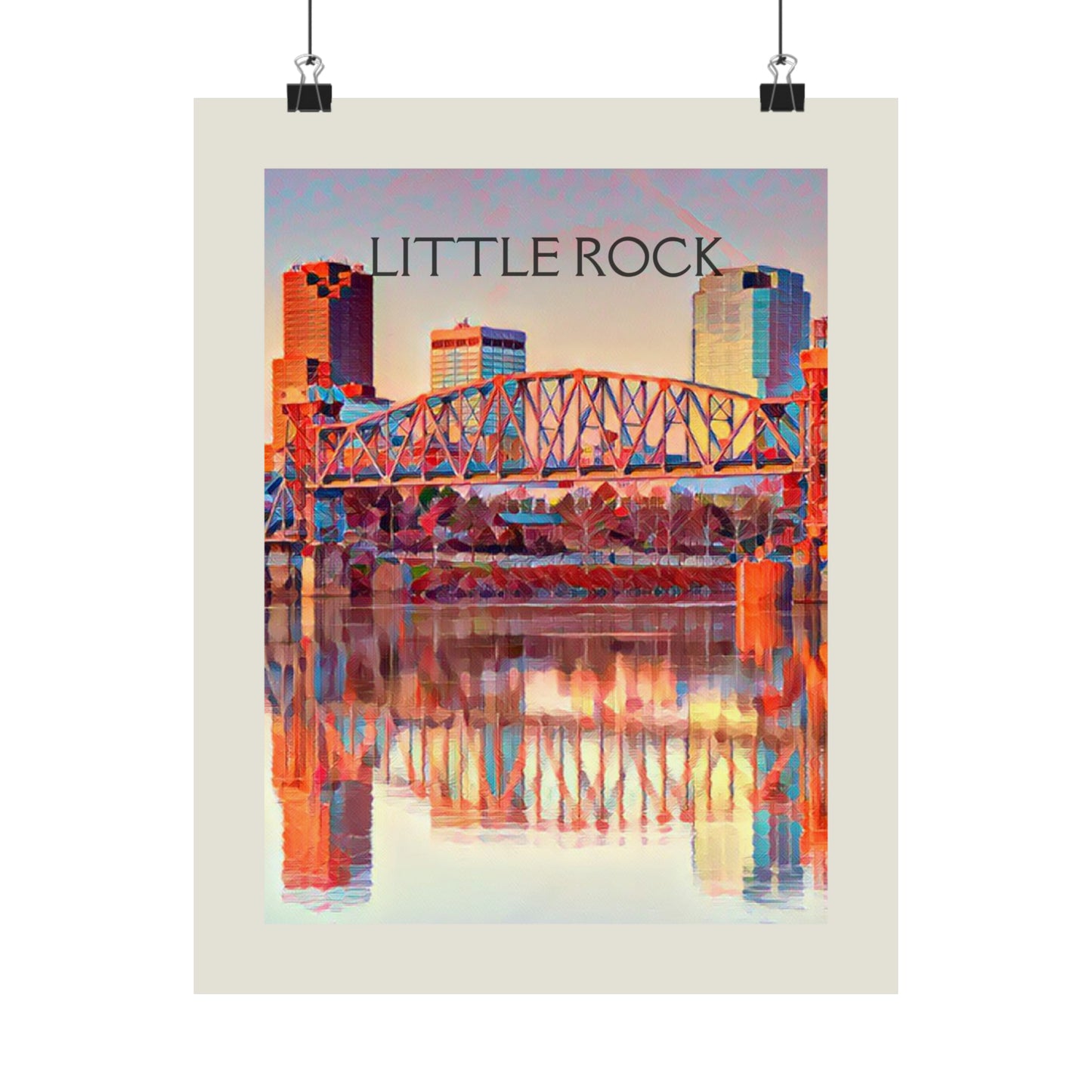 Little Rock Arkansas City Painting Poster