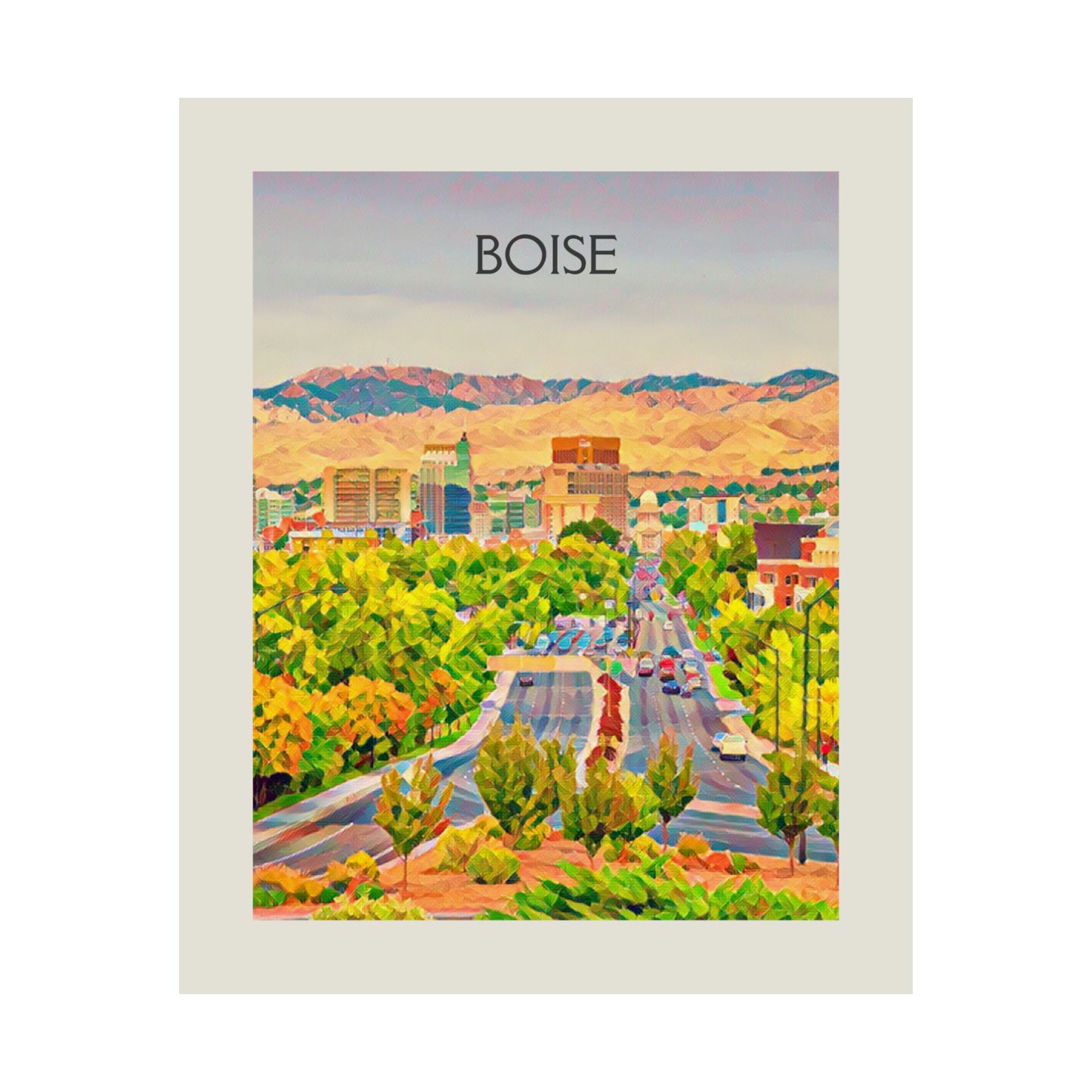 Boise Idaho City Painting Poster