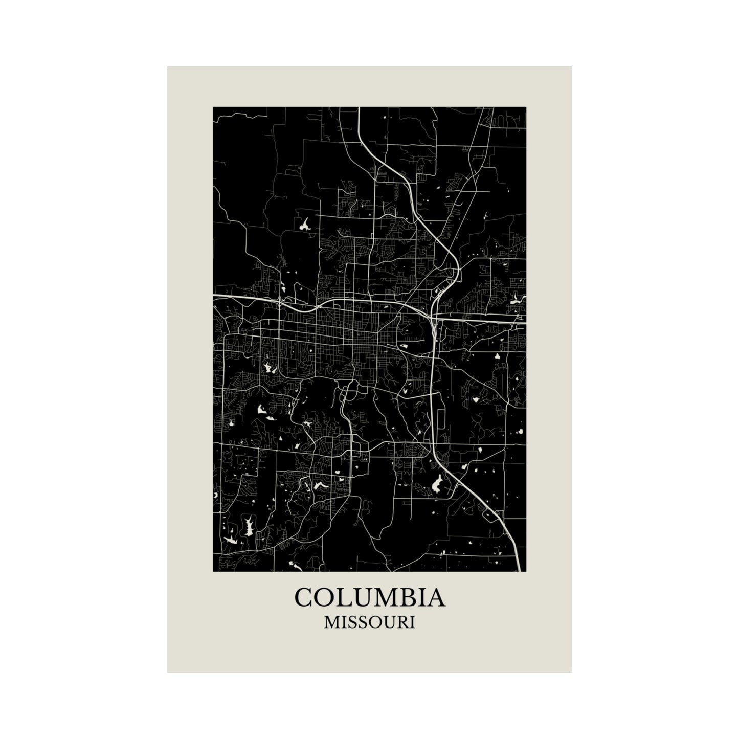 Columbia Missouri Map Print