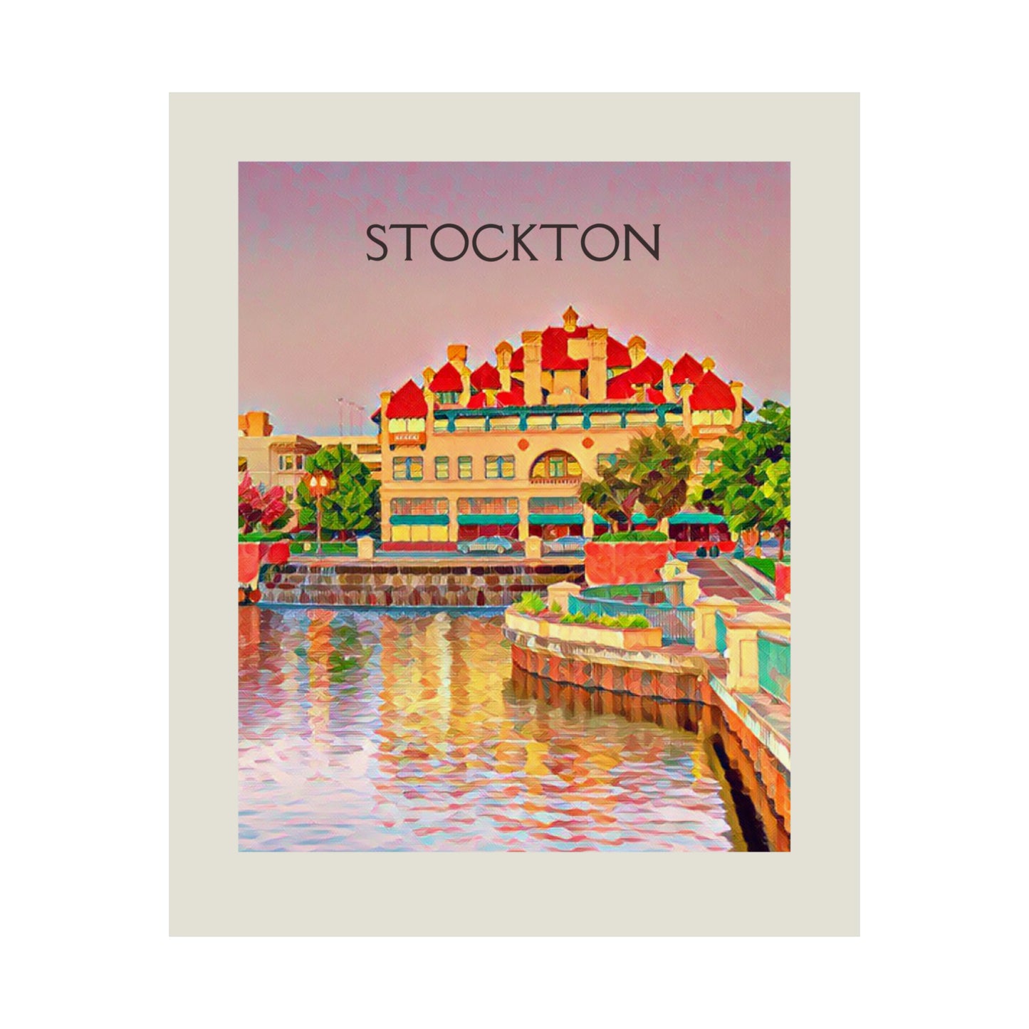 Stockton California City Painting Poster