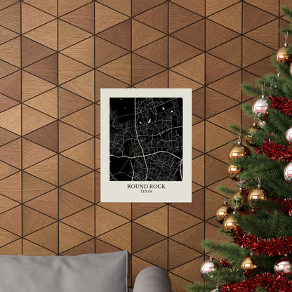 Round Rock Texas Map Print