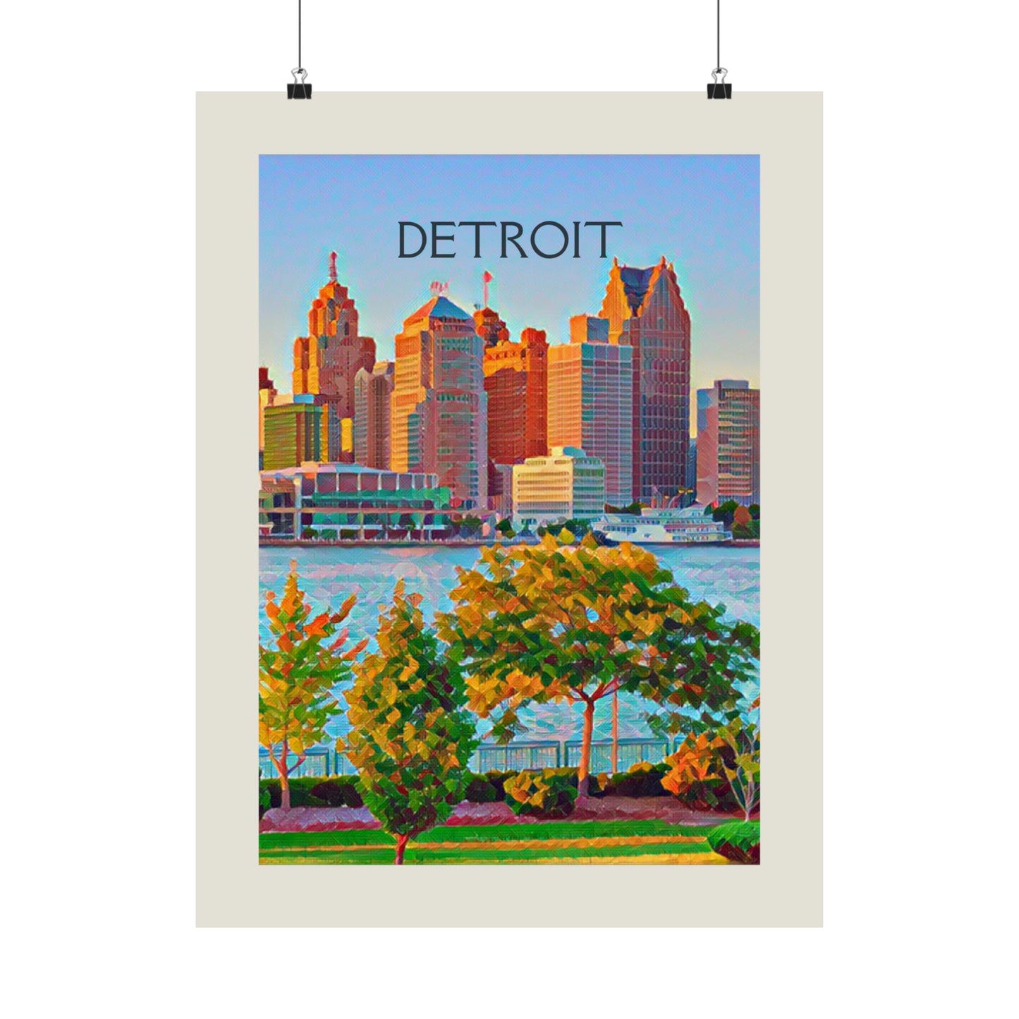 Detroit Michigan City Painting Poster