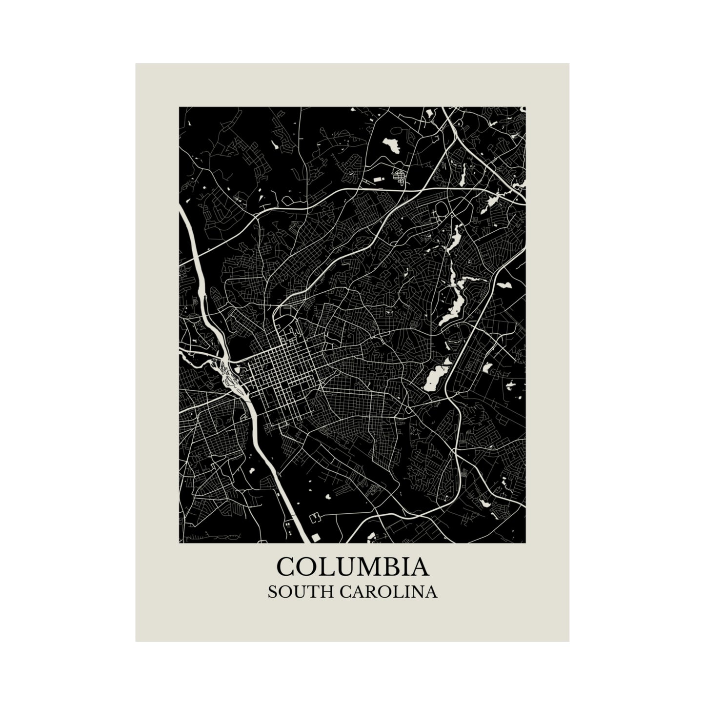 Columbia South Carolina Map Print