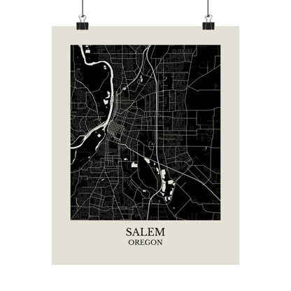 Salem Oregon Map Print