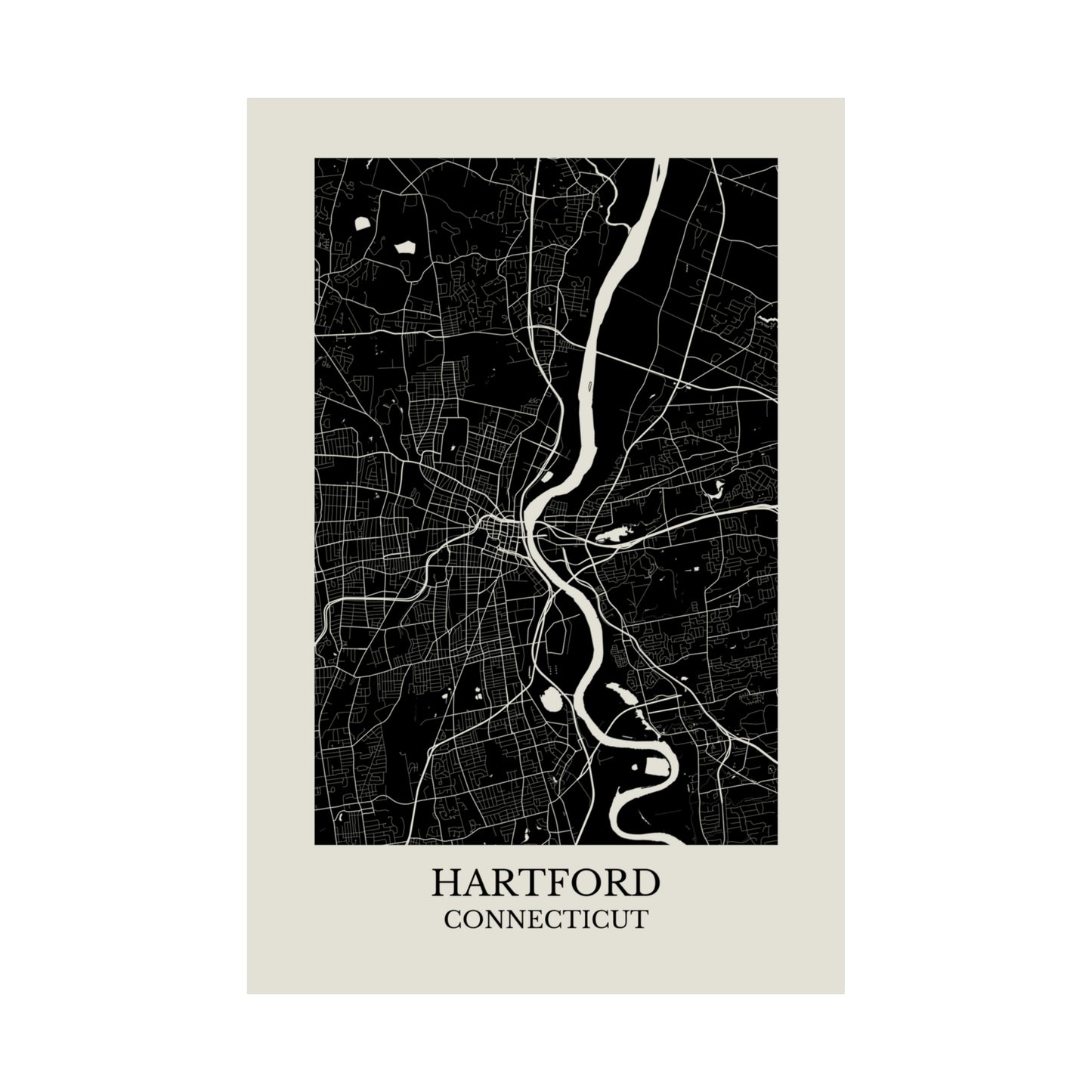 Hartford Connecticut Map Print