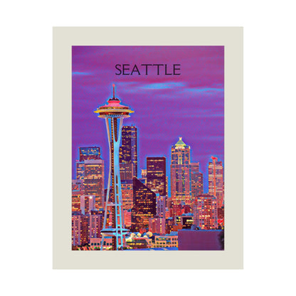 Seattle Washington City Painting Poster