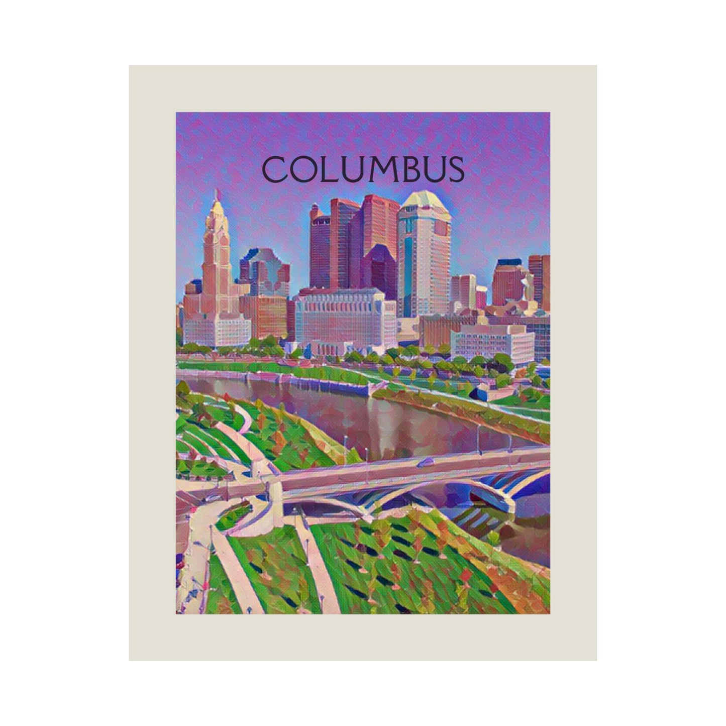 Columbus Ohio City Painting Poster