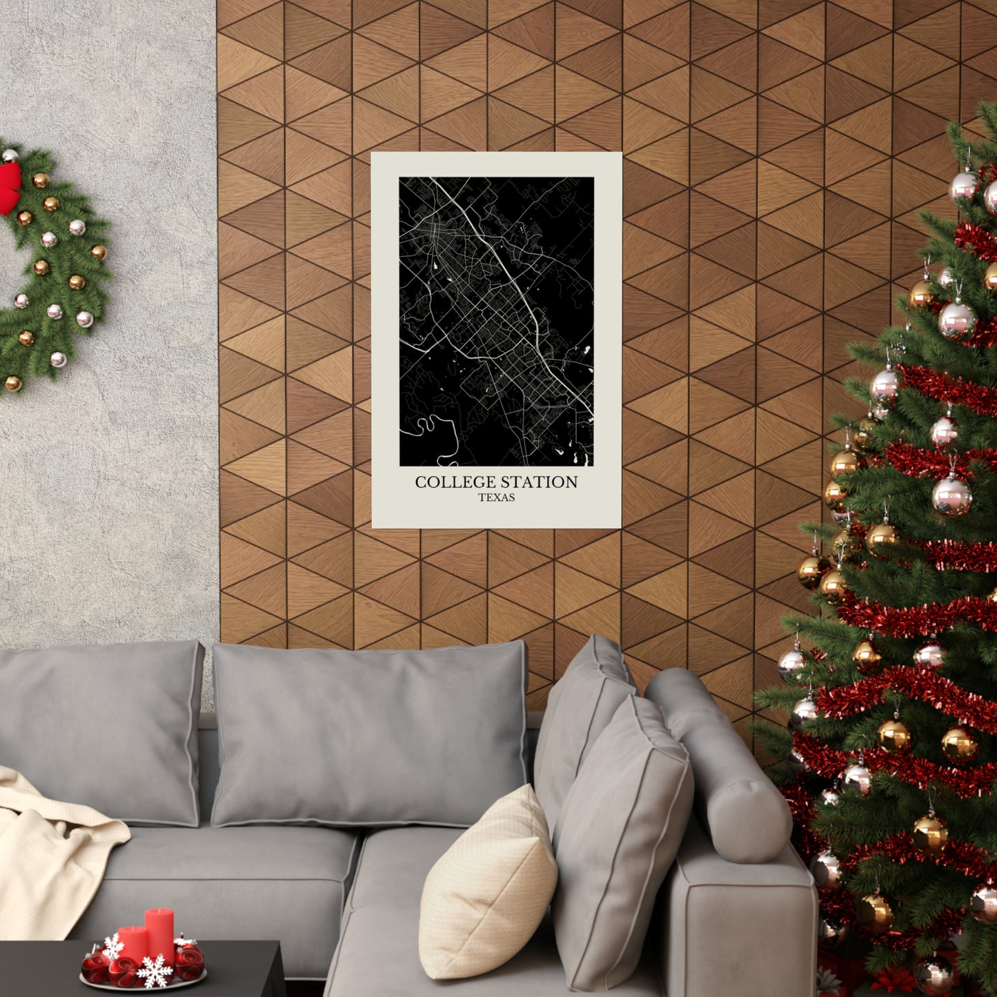 College Station Texas Map Print