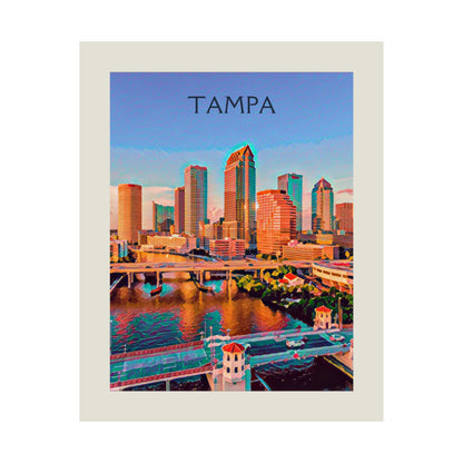 Tampa Florida City Painting Poster