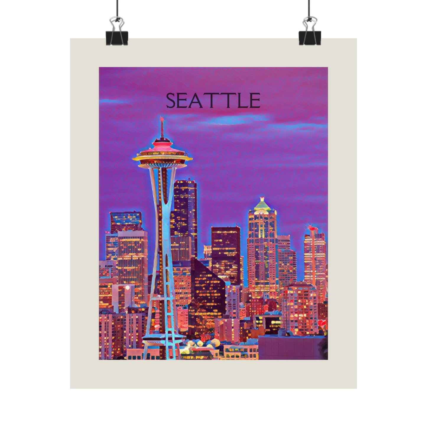 Seattle Washington City Painting Poster