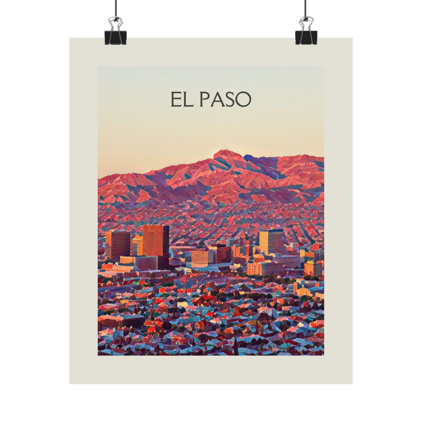 El Paso City Painting Poster