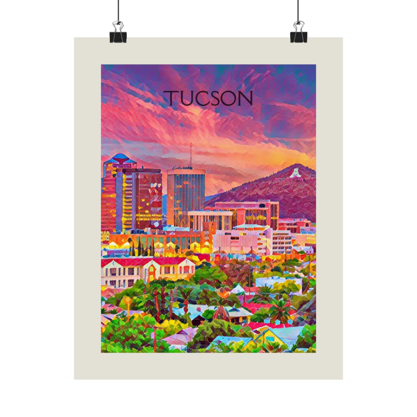 Tucson Arizona City Painting Poster