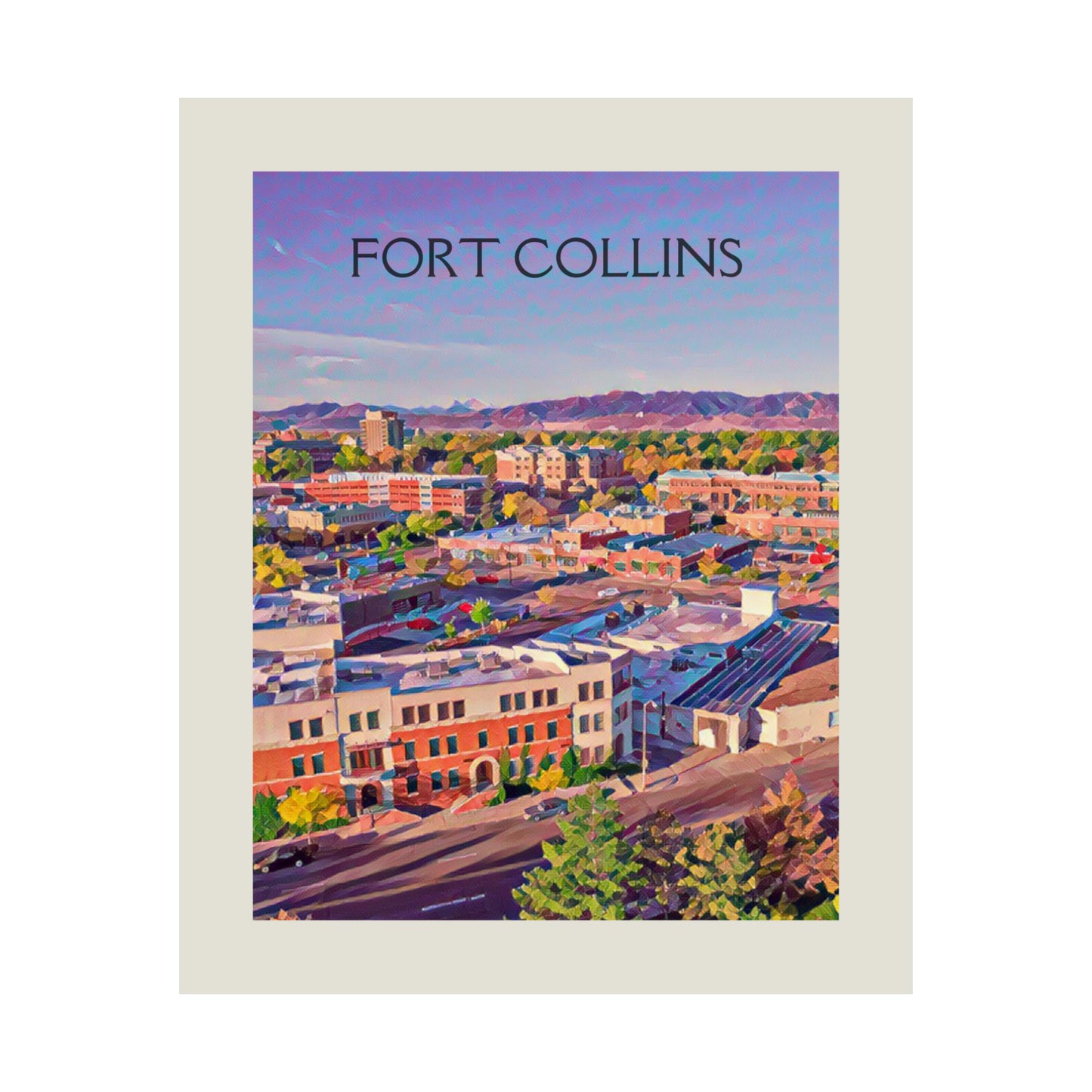 Fort Collins Colorado City Painting Poster