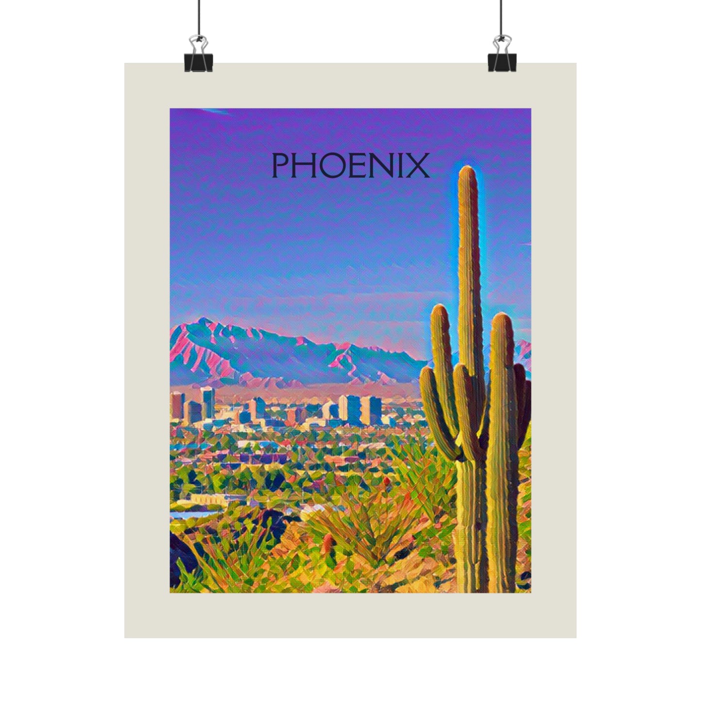 Phoenix Arizona City Painting Poster