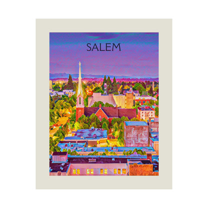 Salem Oregon City Painting Poster