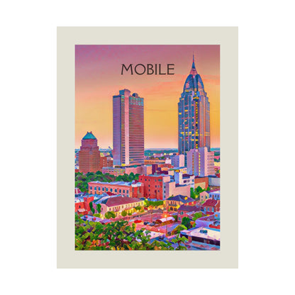 Mobile Alabama City Painting Poster