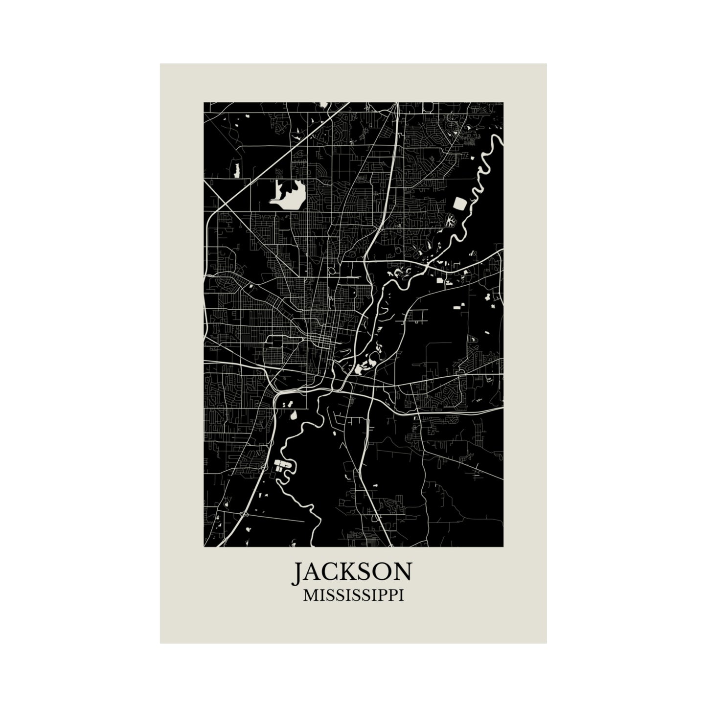 Jackson Mississippi Map Print