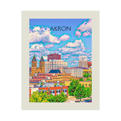 Akron Ohio City Painting Poster