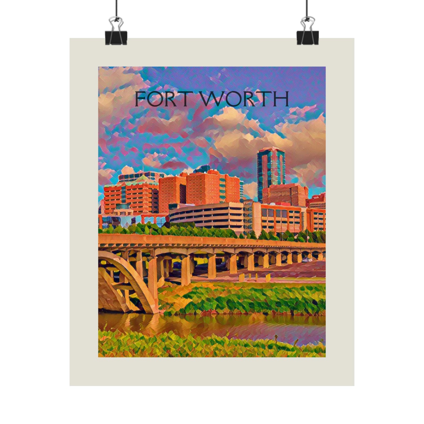 Fort Worth Texas City Painting Poster