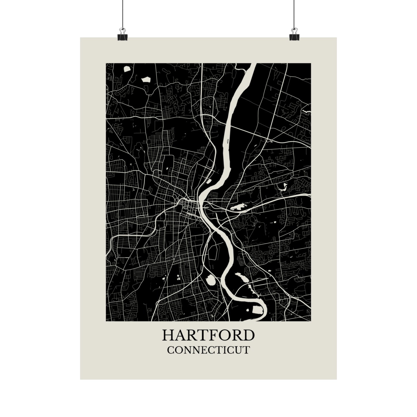 Hartford Connecticut Map Print