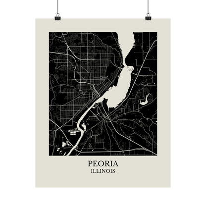 Peoria Illinois Map Print