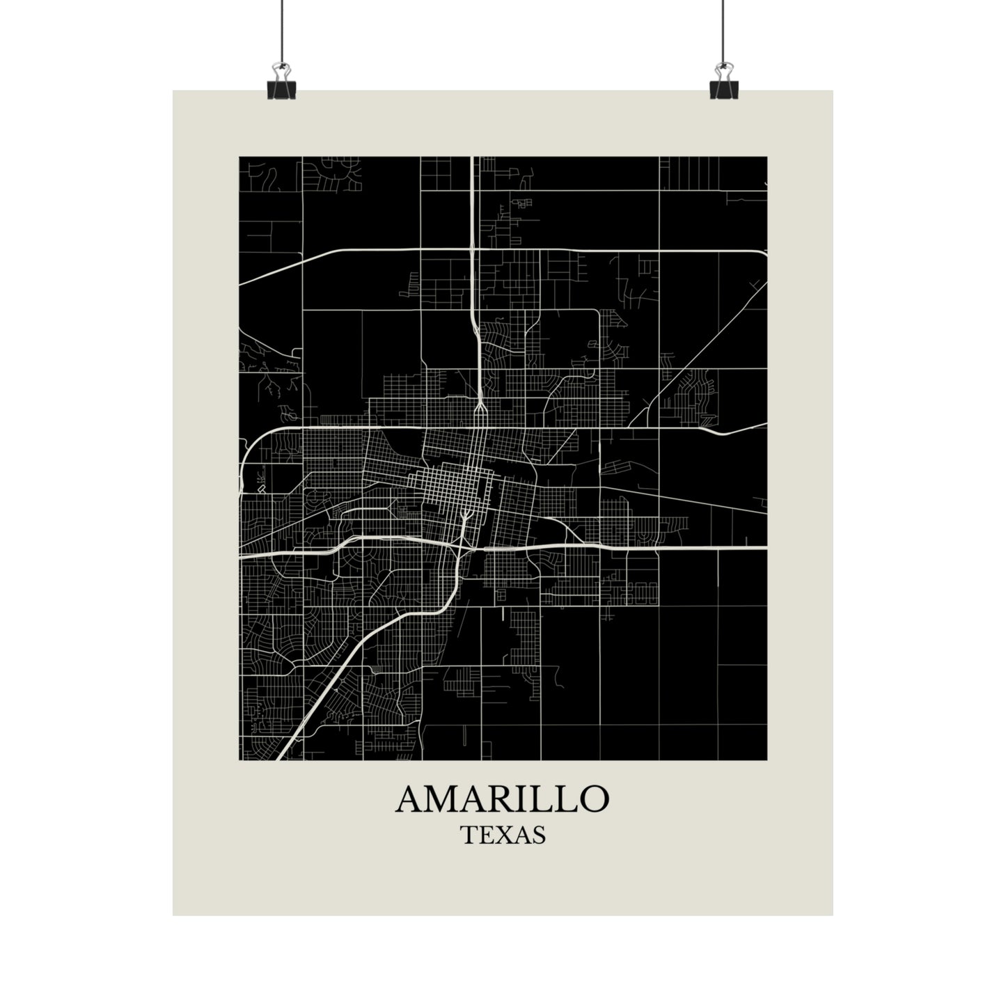 Amarillo Texas Map Print