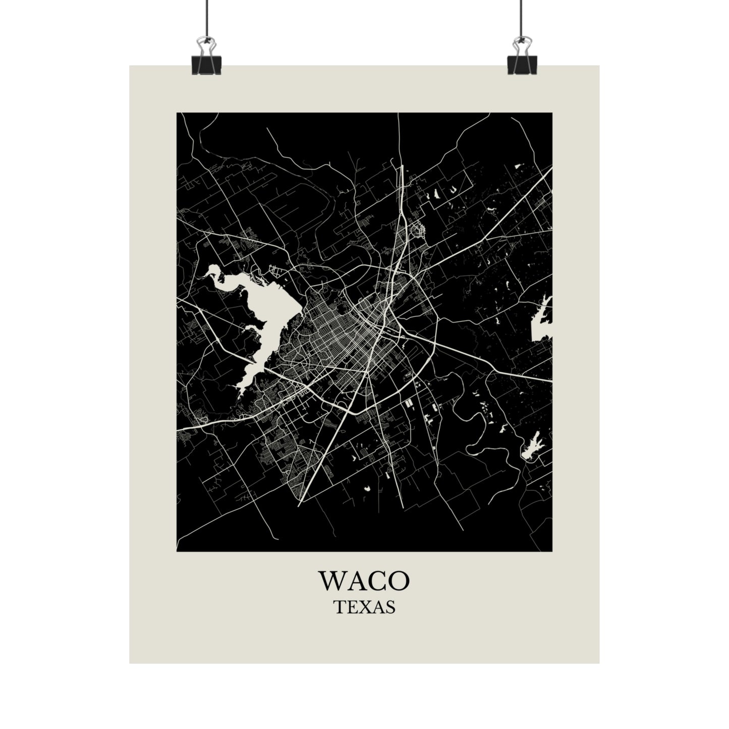 Waco Texas Map Print