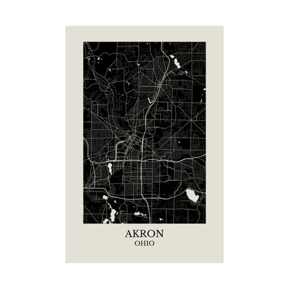 Akron Ohio Map Print