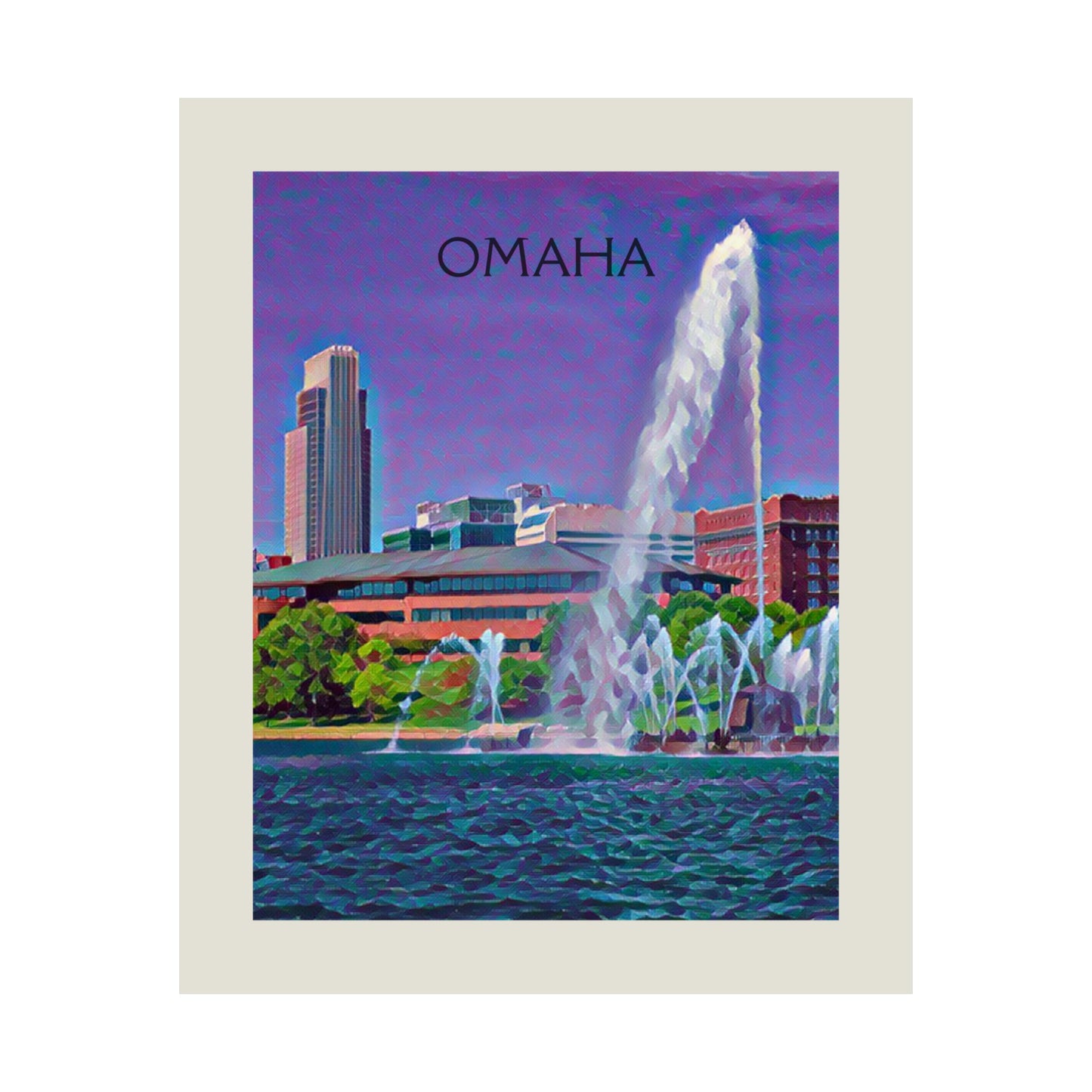 Omaha Nebraska City Painting Poster