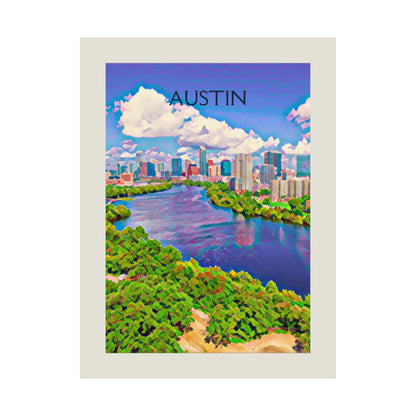 Austin Texas City Painting Poster