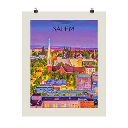 Salem Oregon City Painting Poster