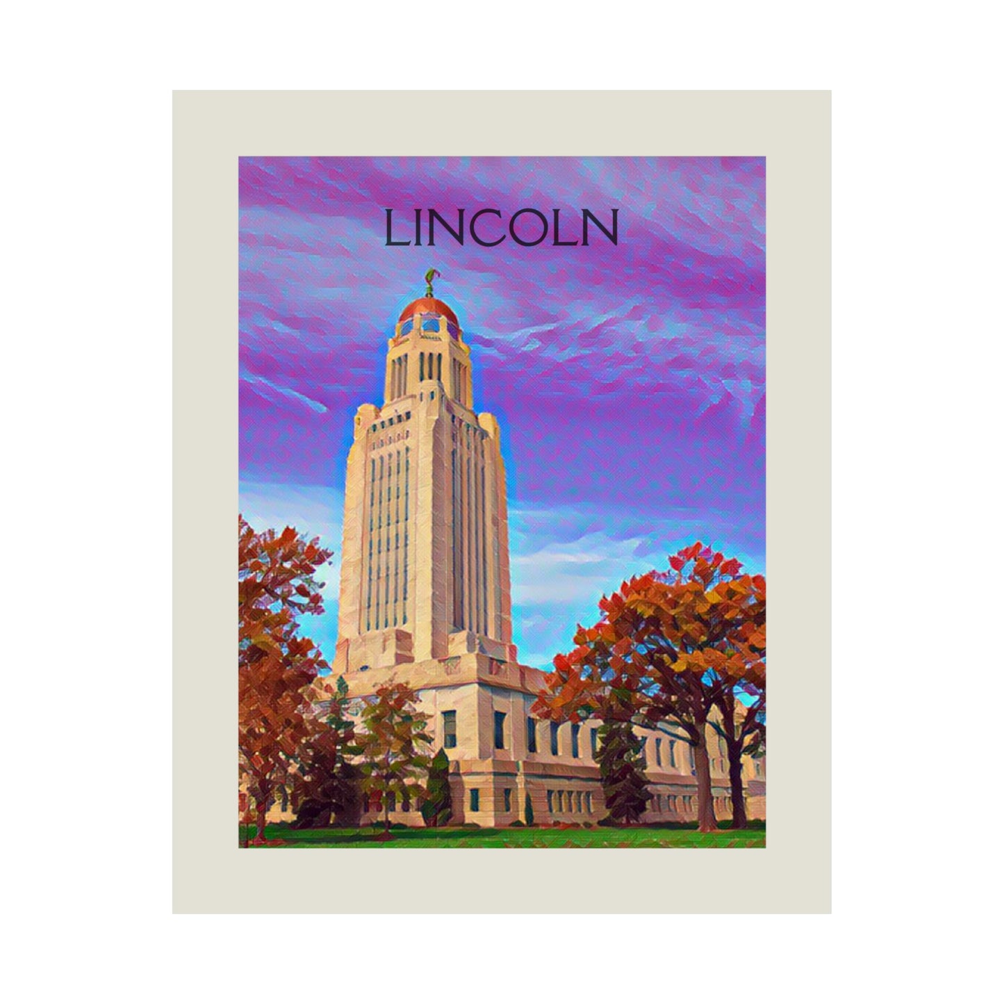 Lincoln Nebraska City Painting Poster