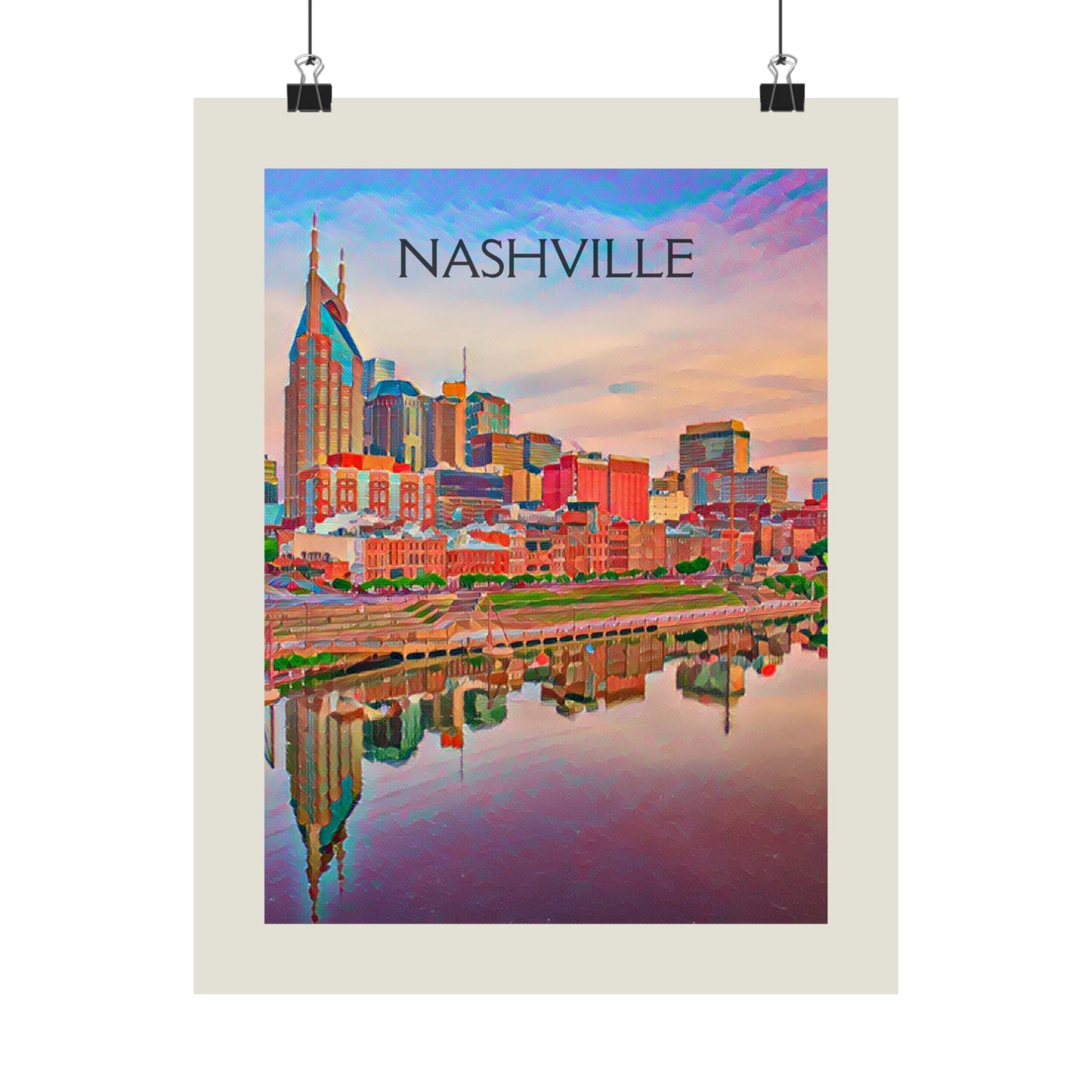 Nashville City Painting Poster