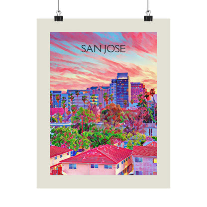 San Jose California City Painting Poster