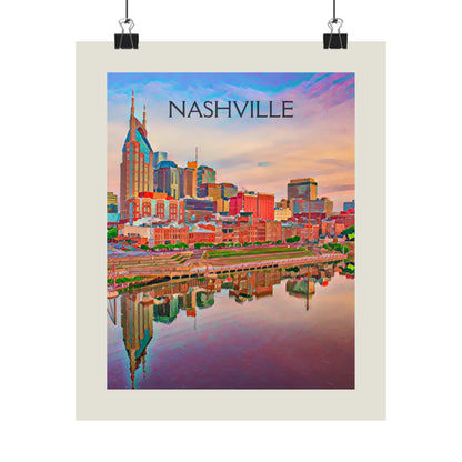 Nashville City Painting Poster