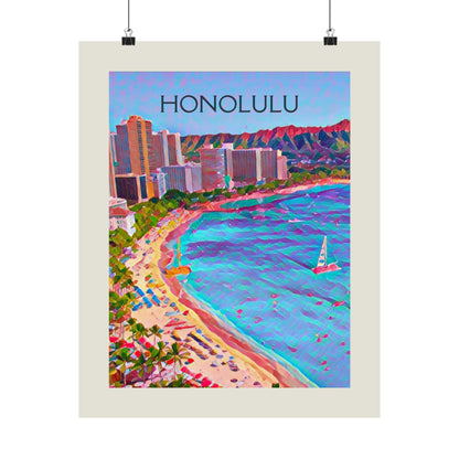 Honolulu Hawaii City Painting Poster