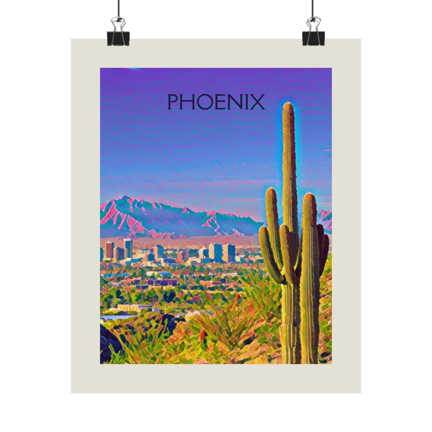 Phoenix Arizona City Painting Poster