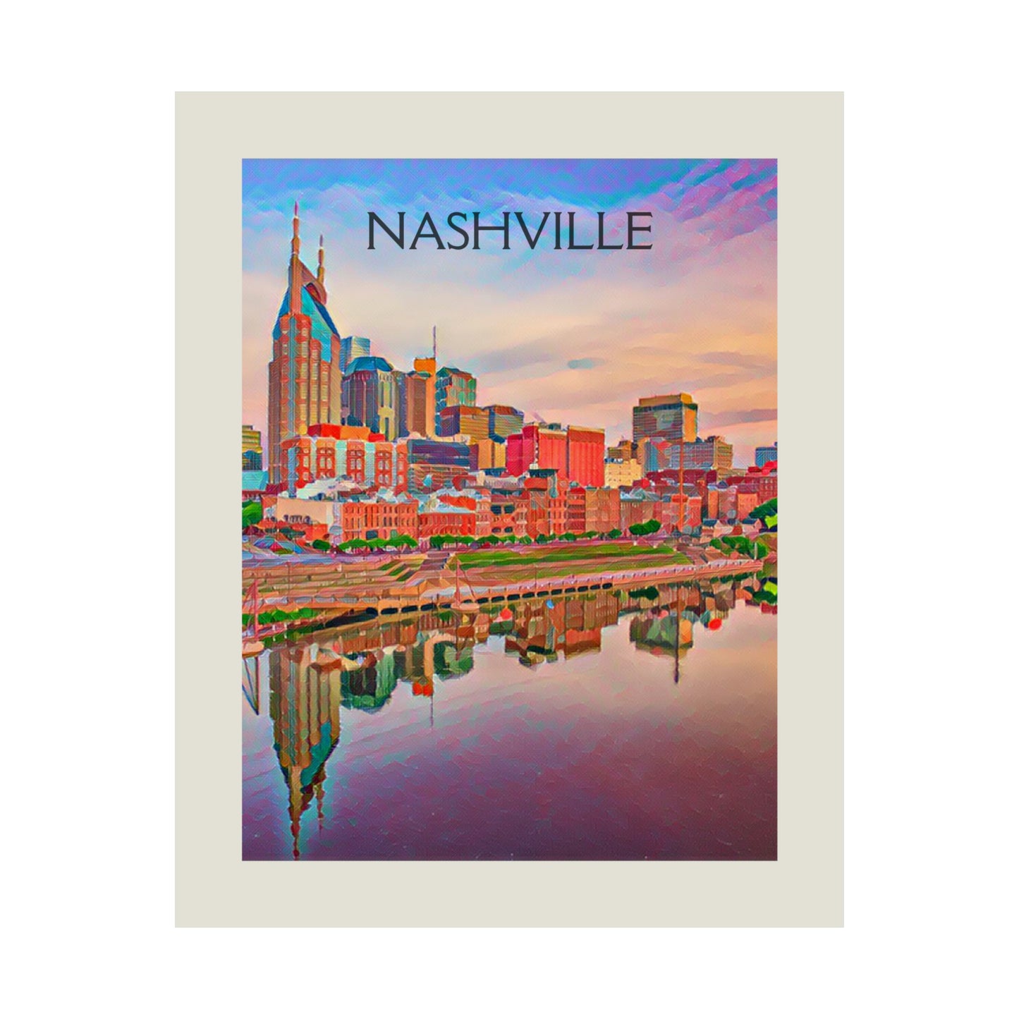 Nashville City Painting Poster