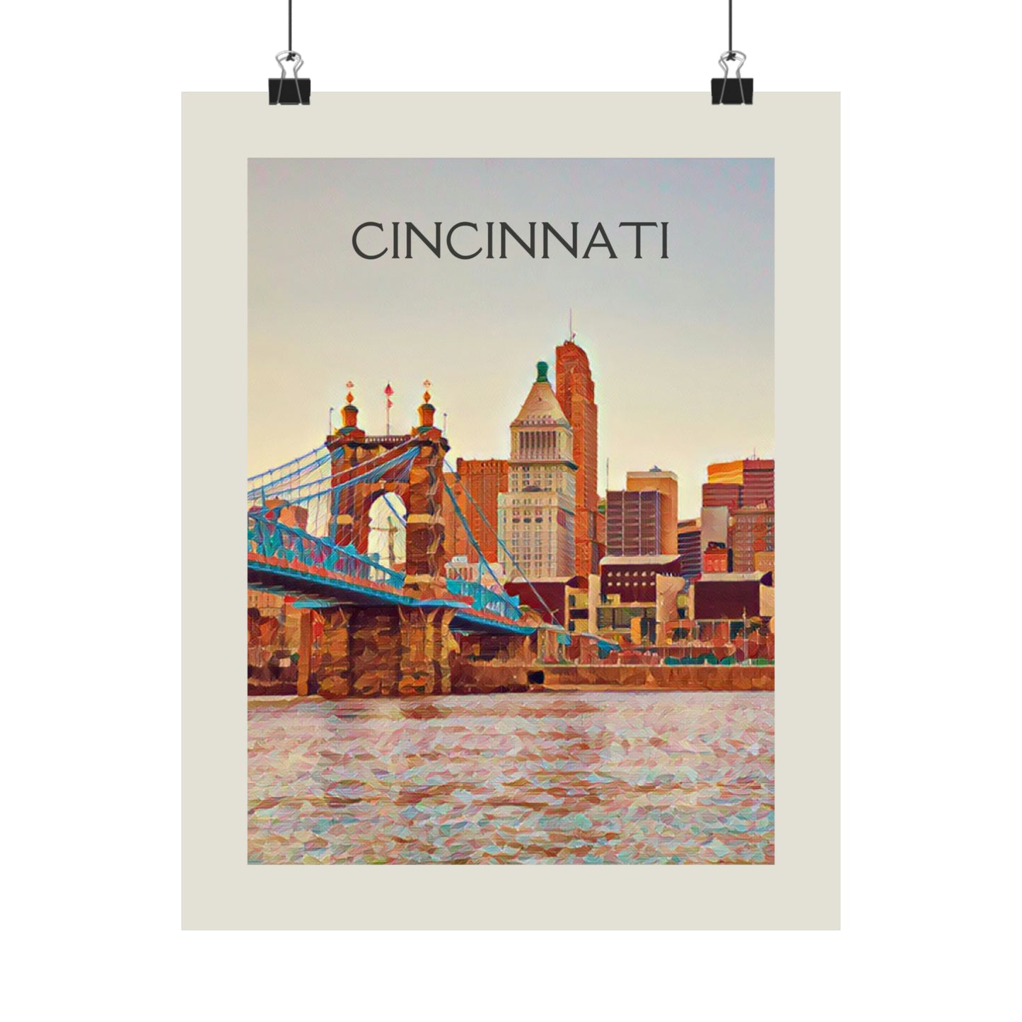 Cincinnati Ohio City Painting Poster