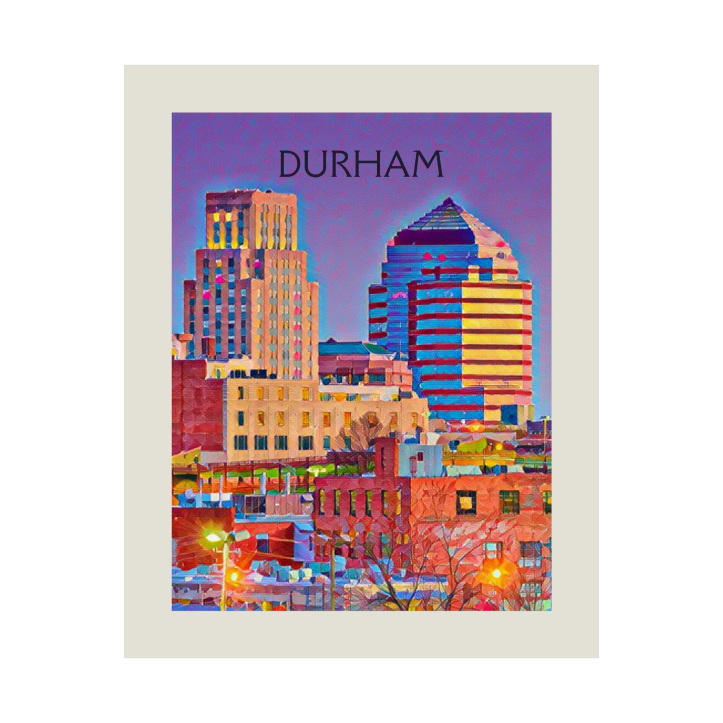 Durham North Carolina City Painting Poster