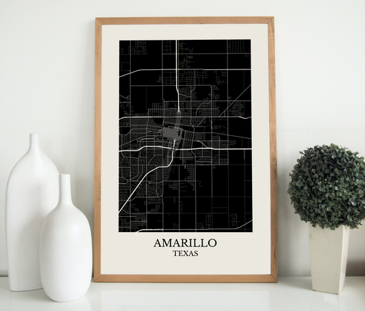 Amarillo Texas Map Print