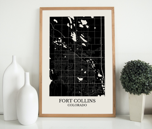 Fort Collins Colorado Map Print