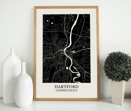 Hartford Connecticut Map Print