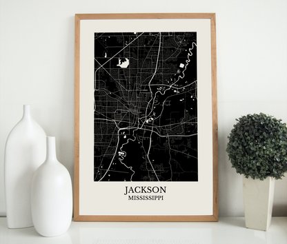 Jackson Mississippi Map Print