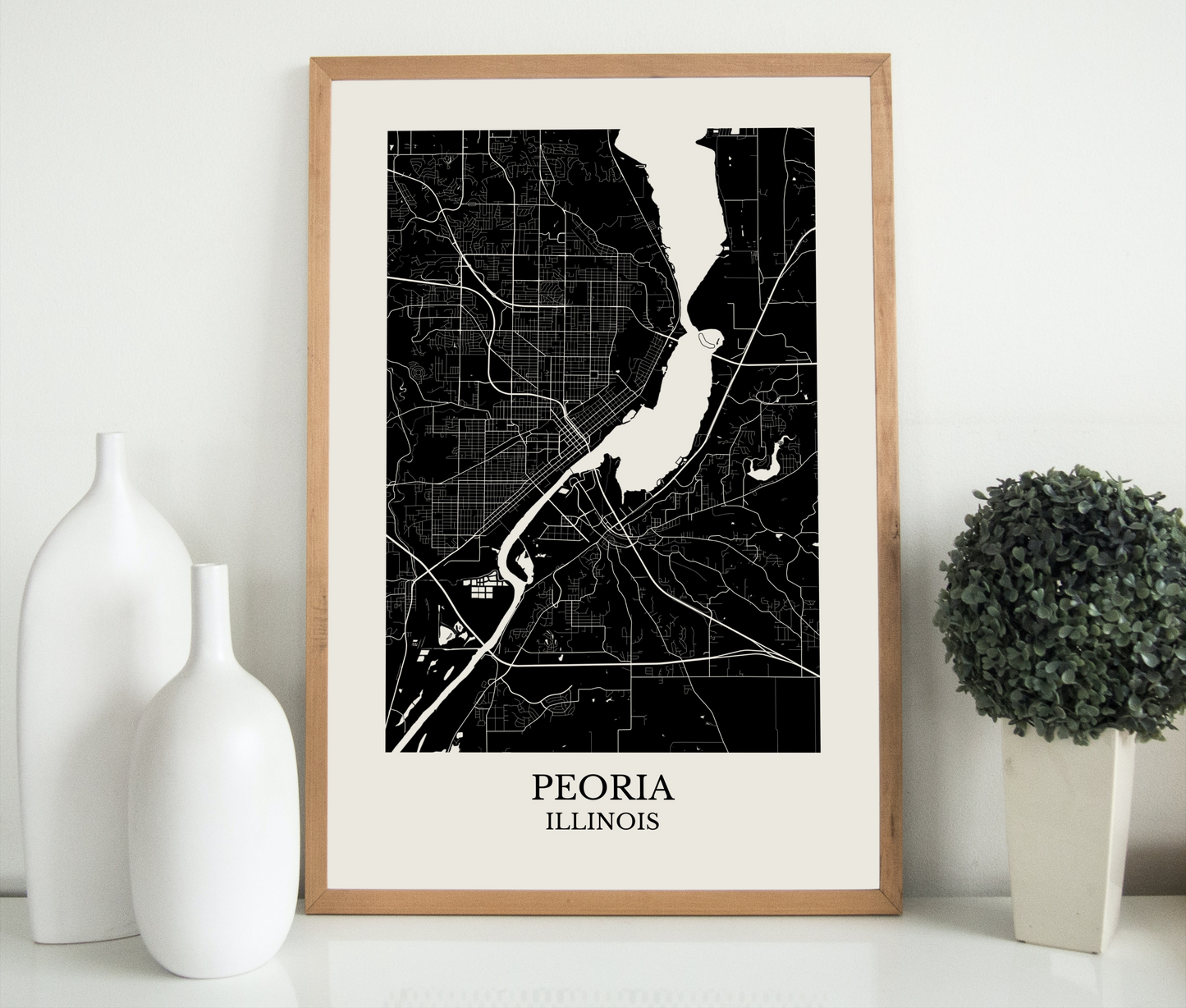 Peoria Illinois Map Print