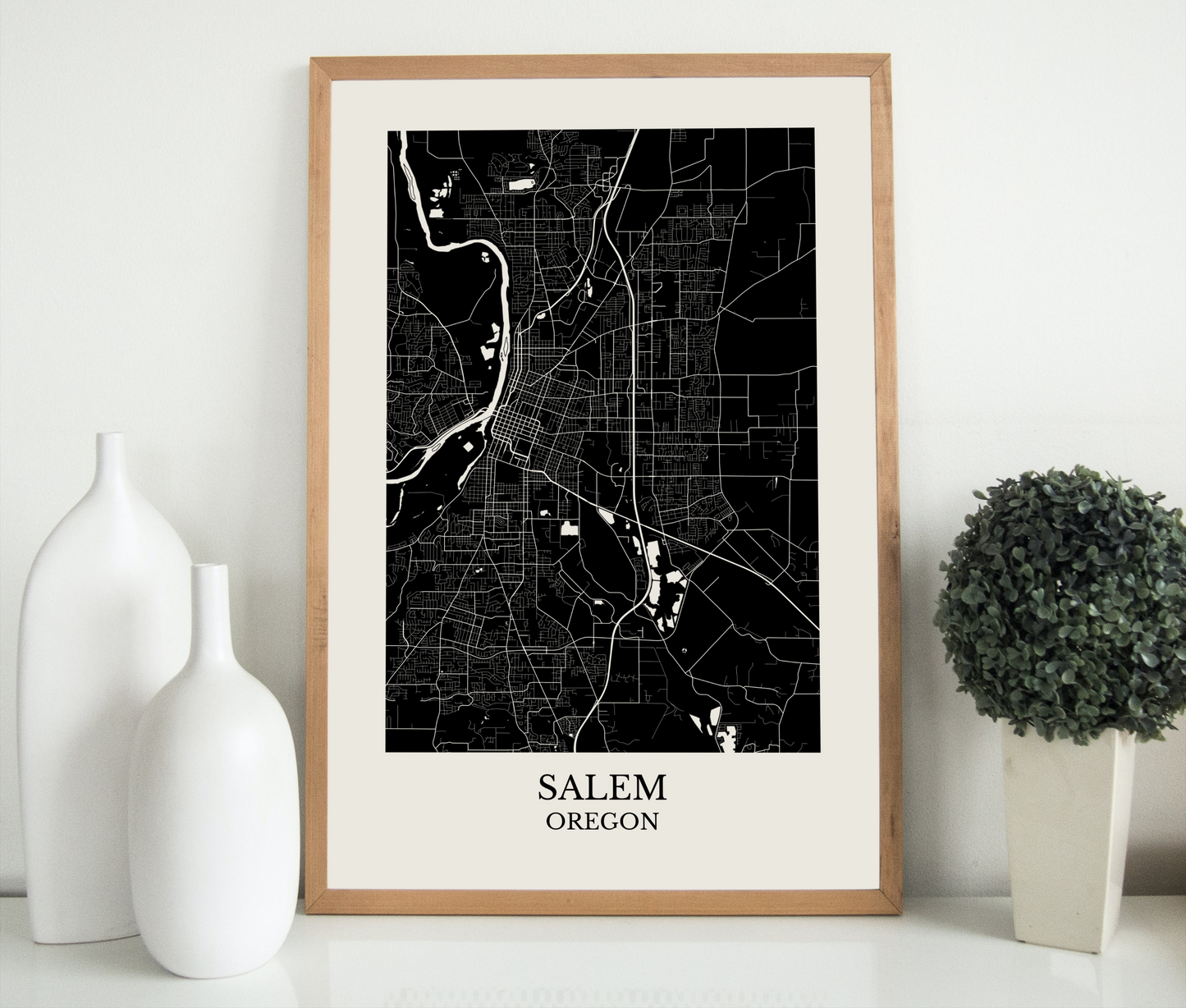 Salem Oregon Map Print