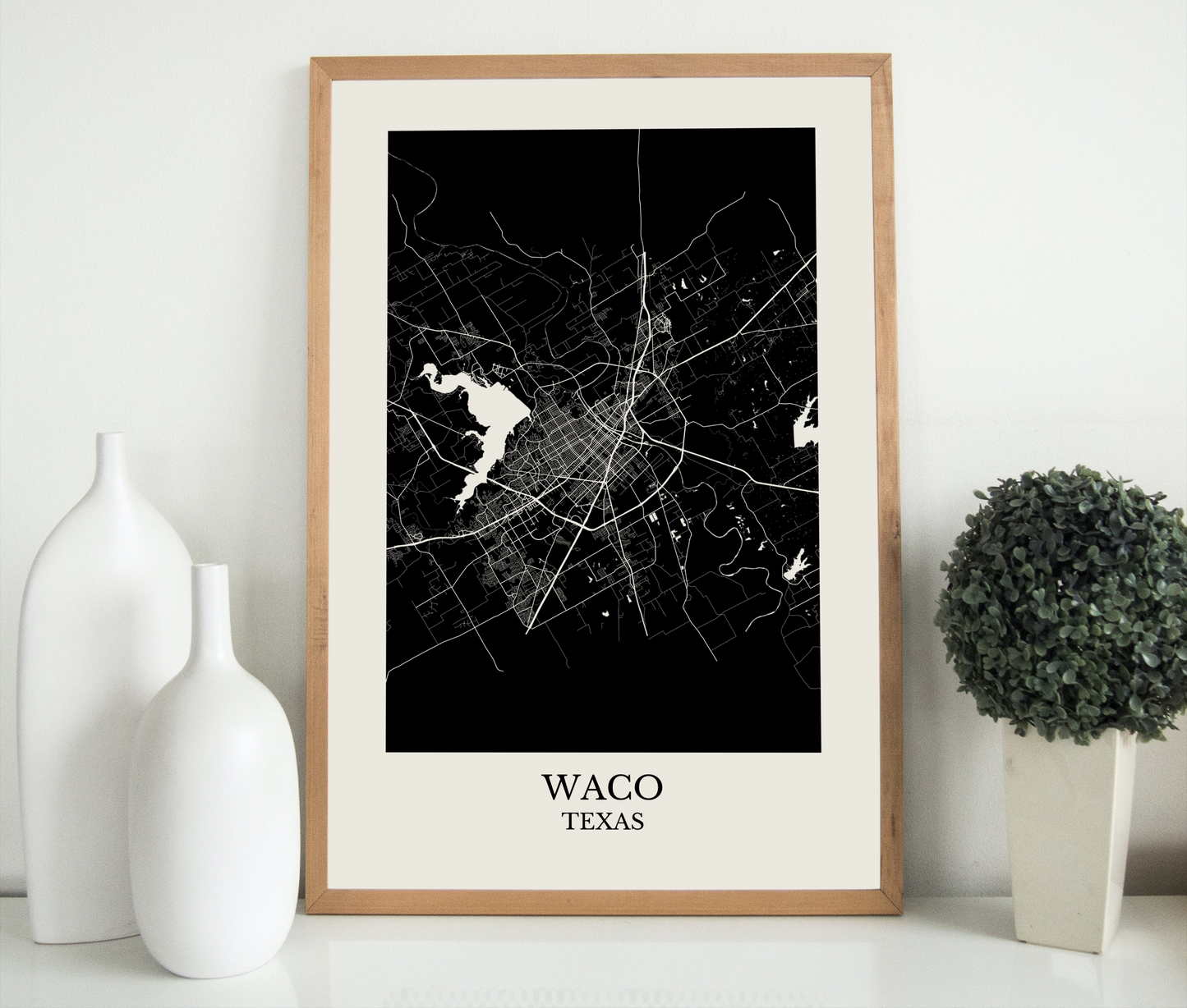 Waco Texas Map Print