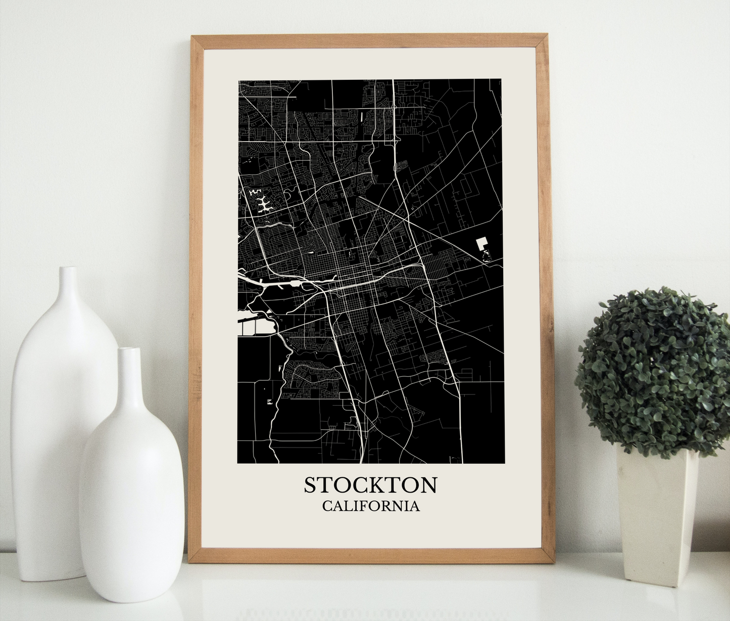 Stockton California Map Print